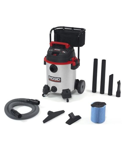 Ridgid 16 Gallon Stainless Steel Wet/Dry Vac With Cart